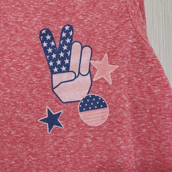 True Craft NWOT sleeveless peace sign & stars graphic sleeveless shirt juniors L - Picture 6 of 6